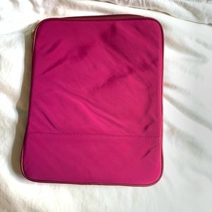 NWOT! Tory Burch nylon iPad sleeve. Beautiful fuchsia color.